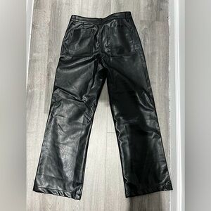 ASOS Wide Leg faux leather pants with athletic detailing